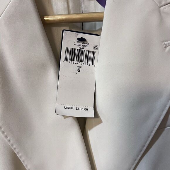 Polo Ralph Lauren Women Double Breasted Size 6 Satin Blazer Relaxed White $698 - Picture 6 of 8